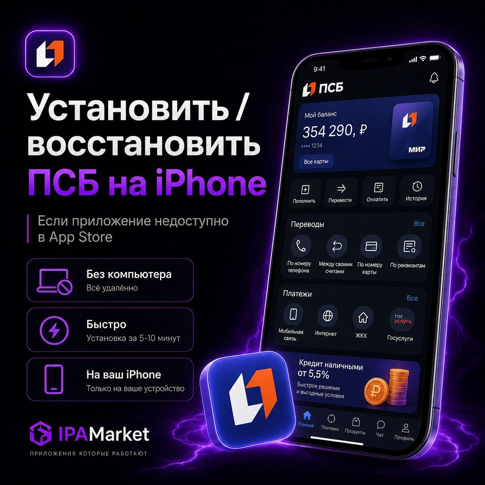 Установка ПСБ на iPhone через IPAMarket